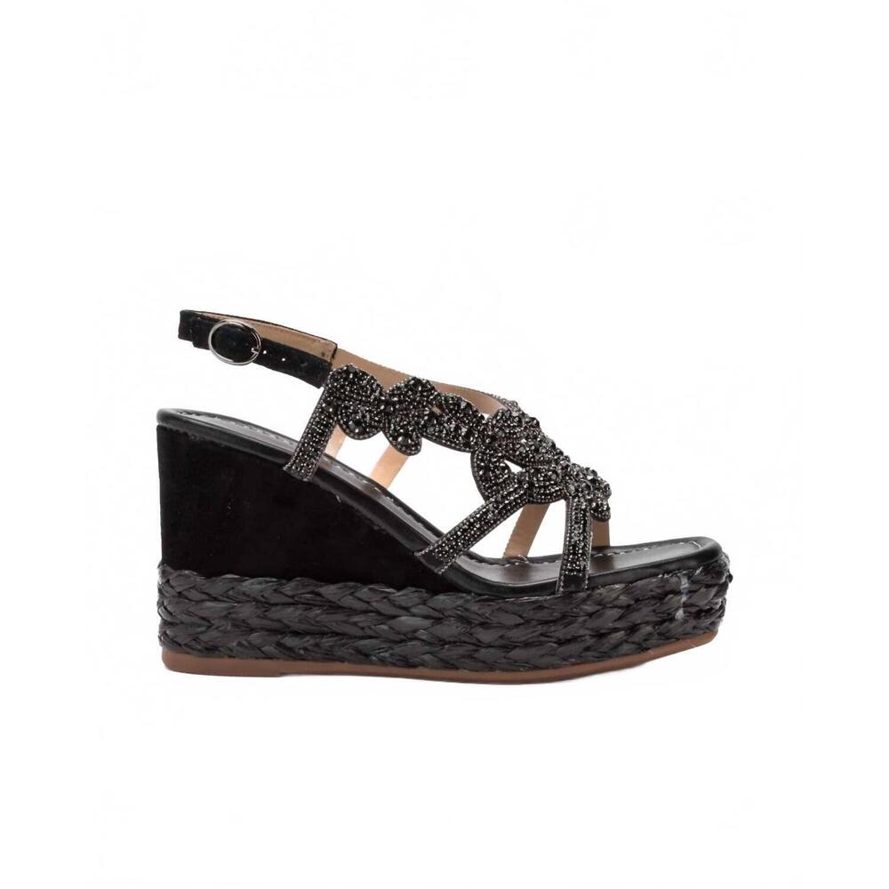 NEW ALMA EN PENA women's malaquita wedge sandals in black